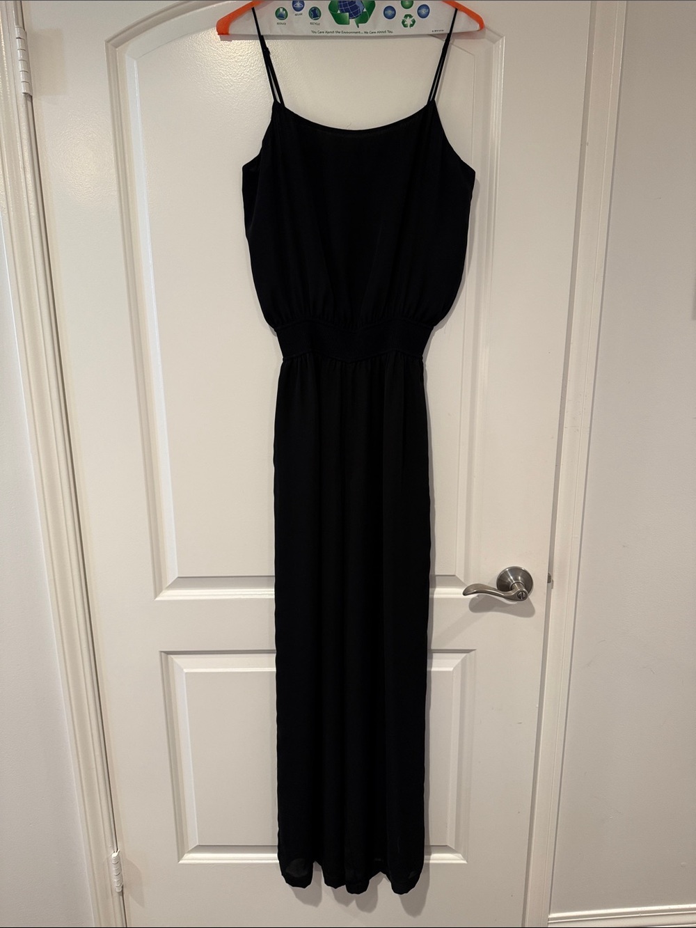 Aritzia Little Moon Black Spaghetti Strap Wide-Leg Flowy Jumpsuit